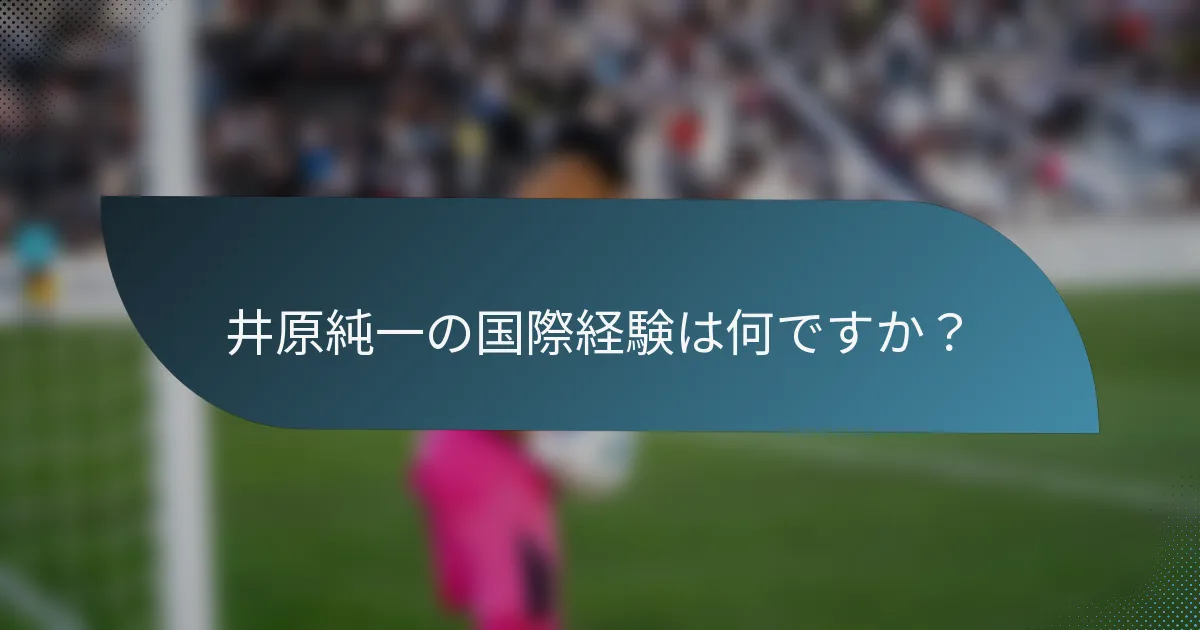 井原純一の国際経験は何ですか？